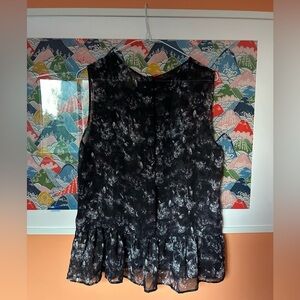 H&M panther print peplum top sleeveless